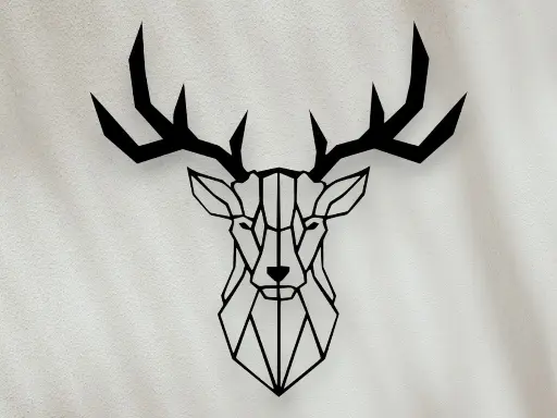 Modern 3D Printed Deer Head Wall Art